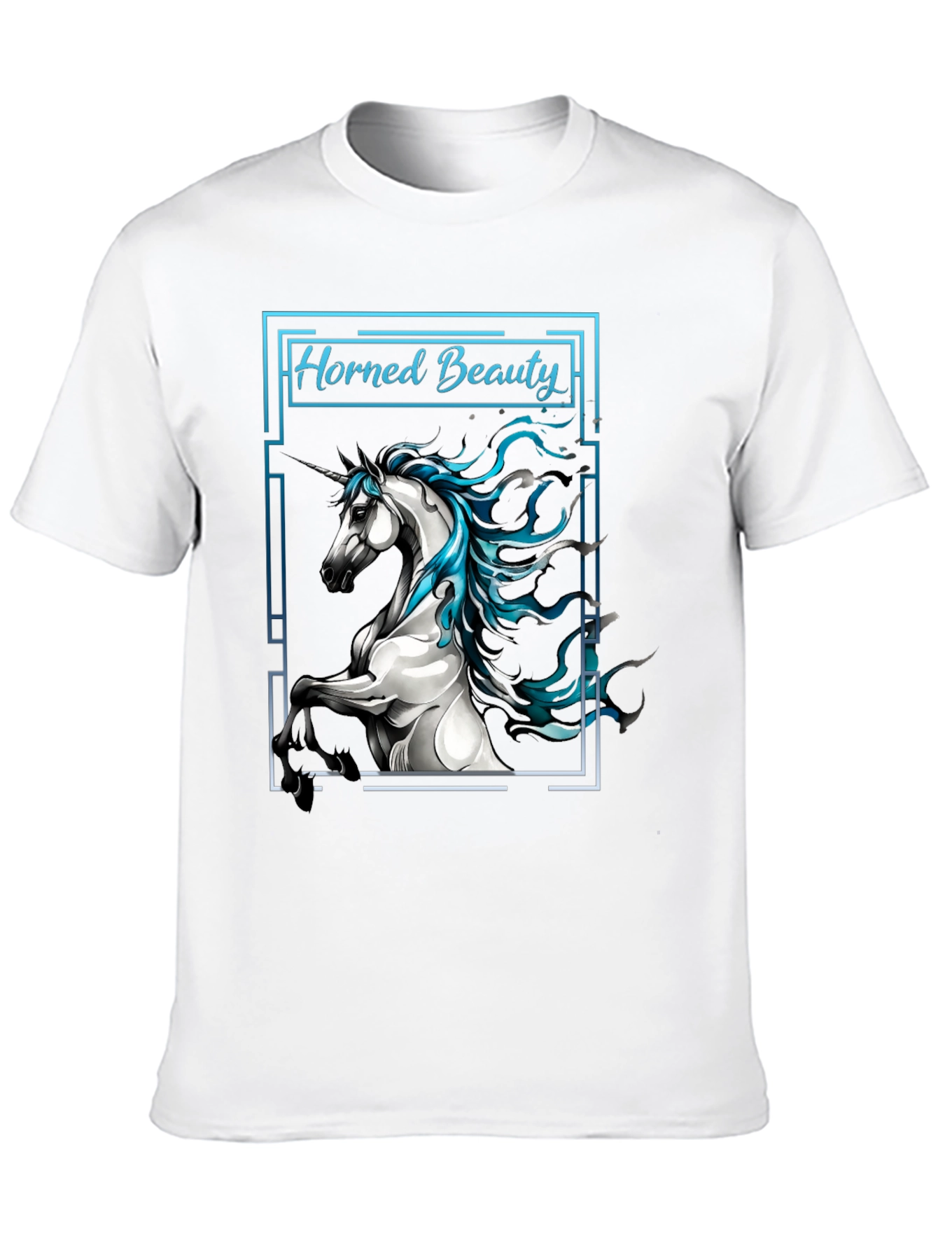 Horned Beauty Graphic Tee - Black Cotton