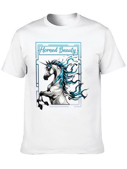 Horned Beauty Graphic Tee - Black Cotton