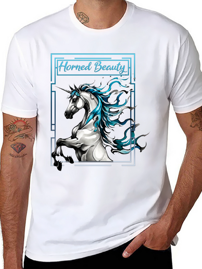 Horned Beauty Graphic Tee - Black Cotton