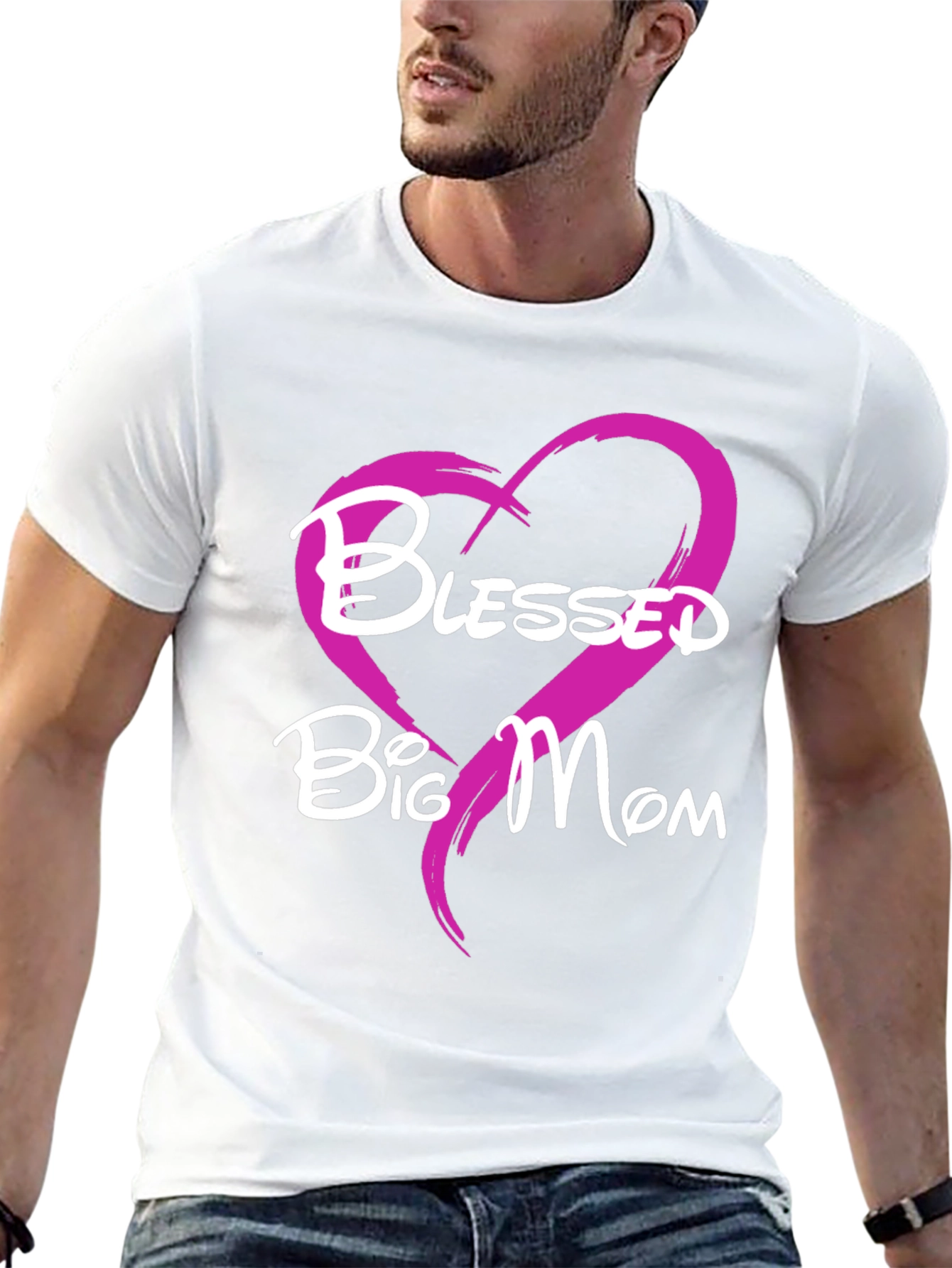 Blessed Big Mom T-Shirt - Heart Design