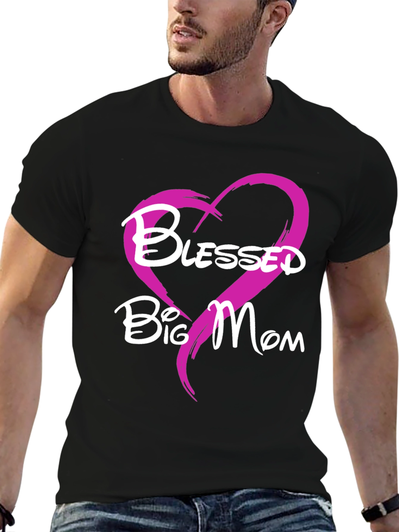 Blessed Big Mom T-Shirt - Heart Design