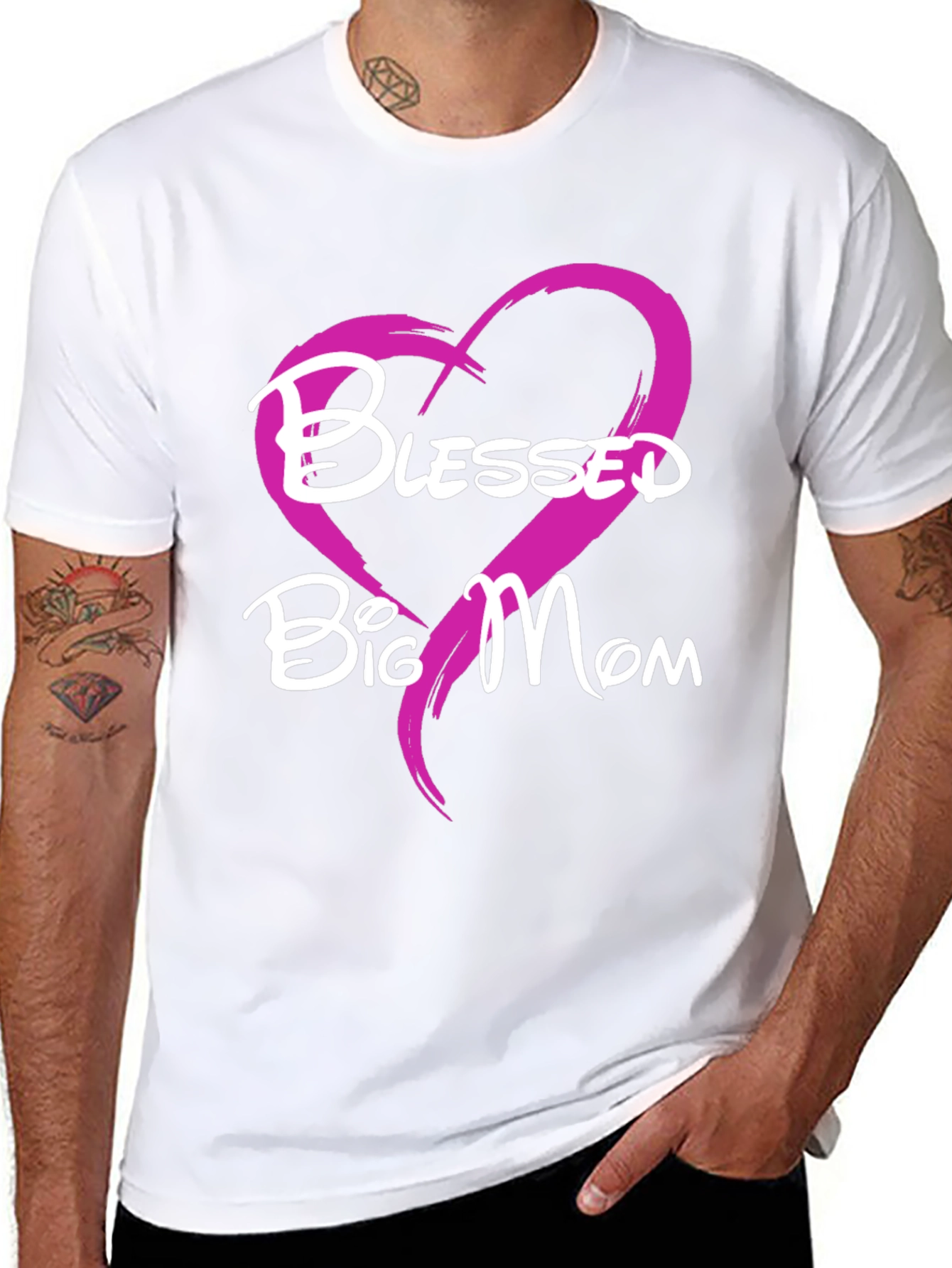 Blessed Big Mom T-Shirt - Heart Design