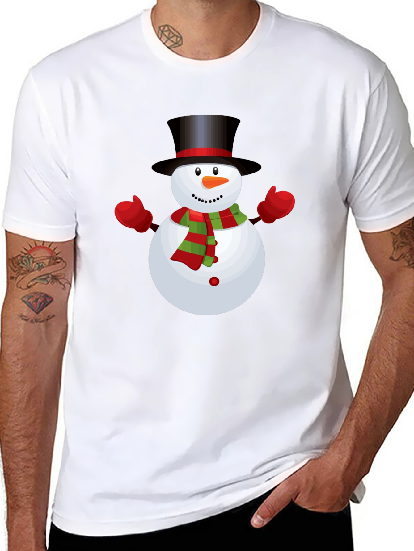 Snowman Graphic Tee - Festive Holiday Shirt