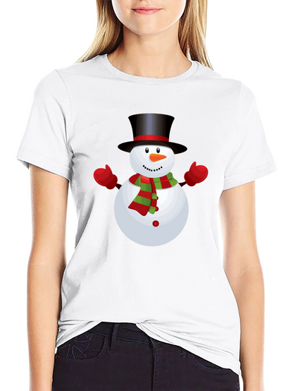 Snowman Graphic Tee - Festive Holiday Shirt