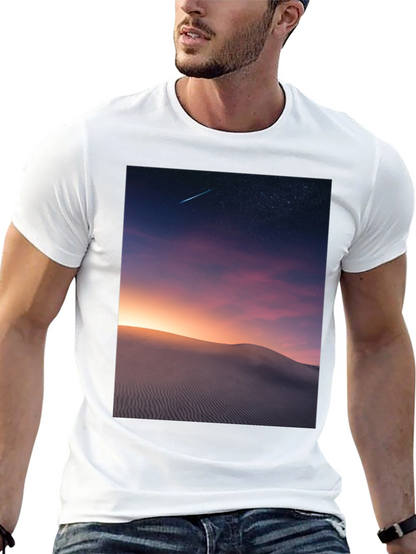 Night Desert Scene Graphic T-Shirt