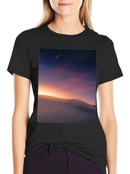 Night Desert Scene Graphic T-Shirt