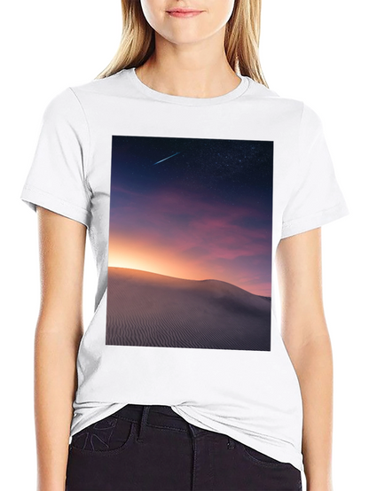 Night Desert Scene Graphic T-Shirt