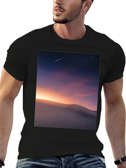 Night Desert Scene Graphic T-Shirt
