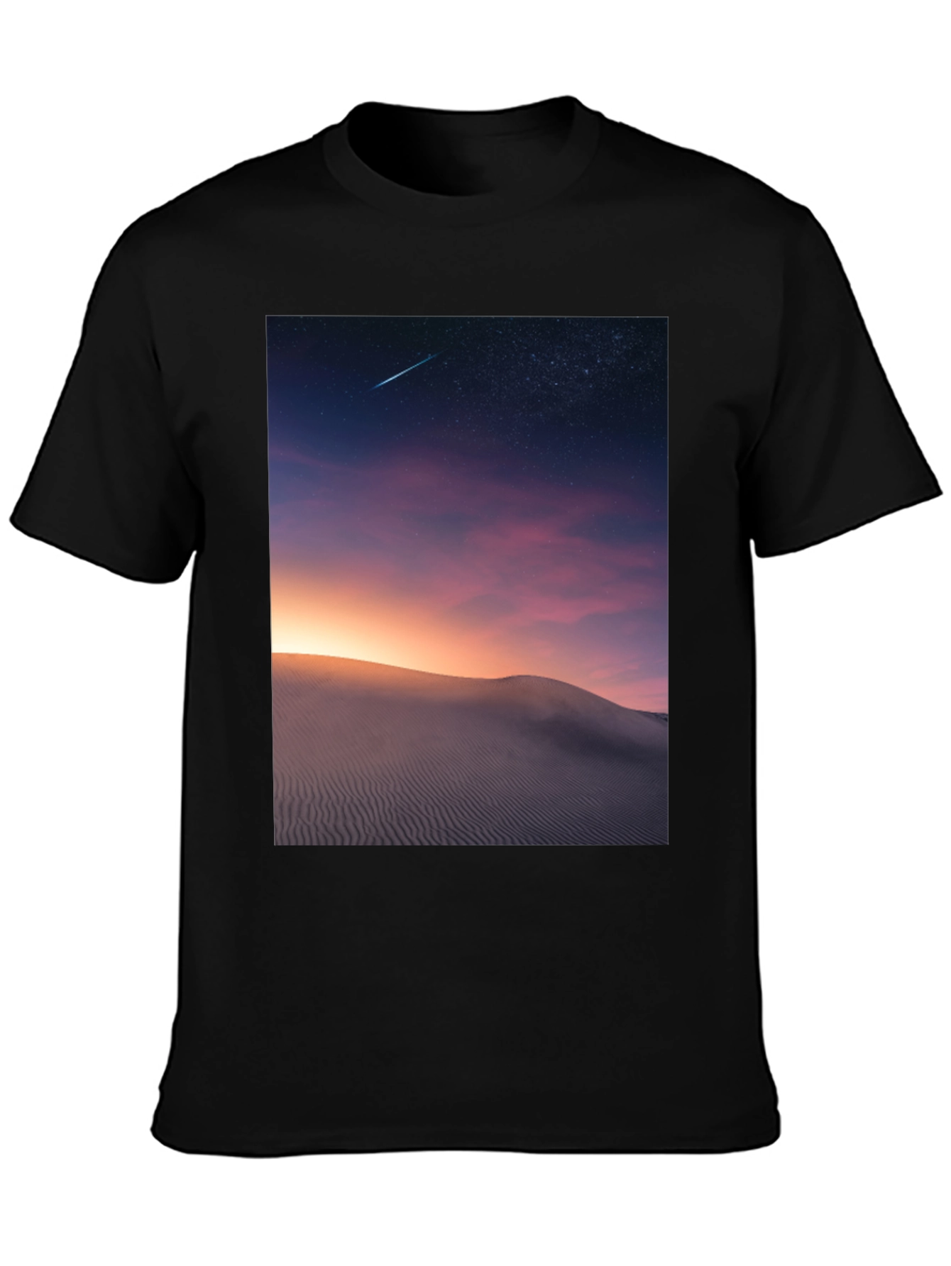 Night Desert Scene Graphic T-Shirt