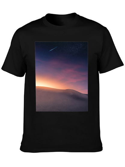 Night Desert Scene Graphic T-Shirt