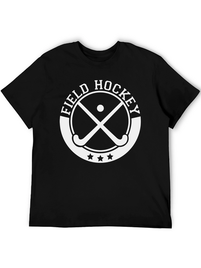 Field Hockey Graphic Tee - Black Cotton T-Shirt