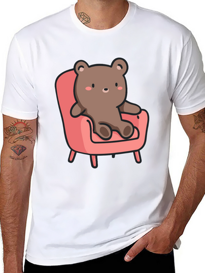 Cute Bear on Chair Graphic T-Shirt