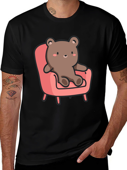 Cute Bear on Chair Graphic T-Shirt