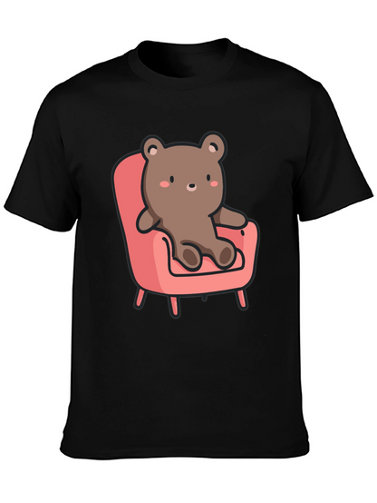 Cute Bear on Chair Graphic T-Shirt