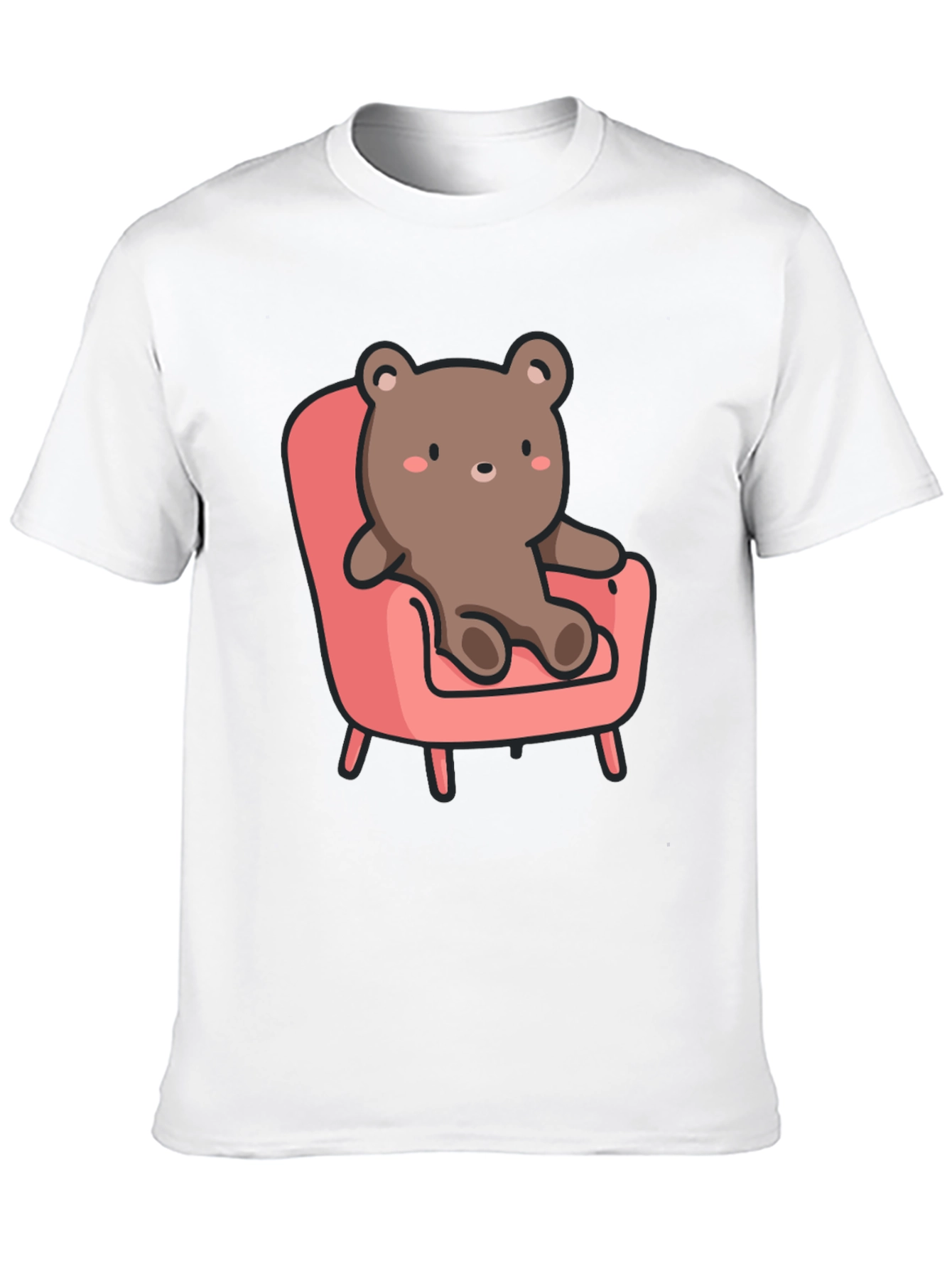 Cute Bear on Chair Graphic T-Shirt