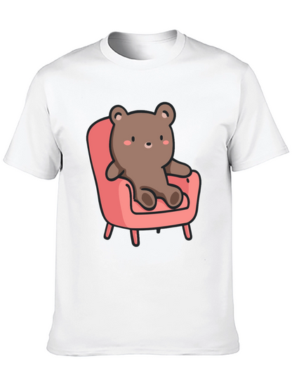 Cute Bear on Chair Graphic T-Shirt