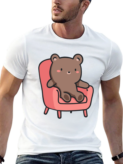 Cute Bear on Chair Graphic T-Shirt