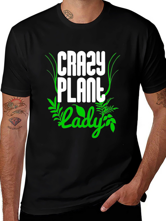 Crazy Plant Lady T-Shirt - Black Cotton Tee