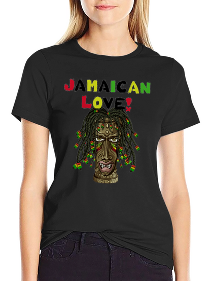 Jamaican Love Graphic Print Black T-Shirt