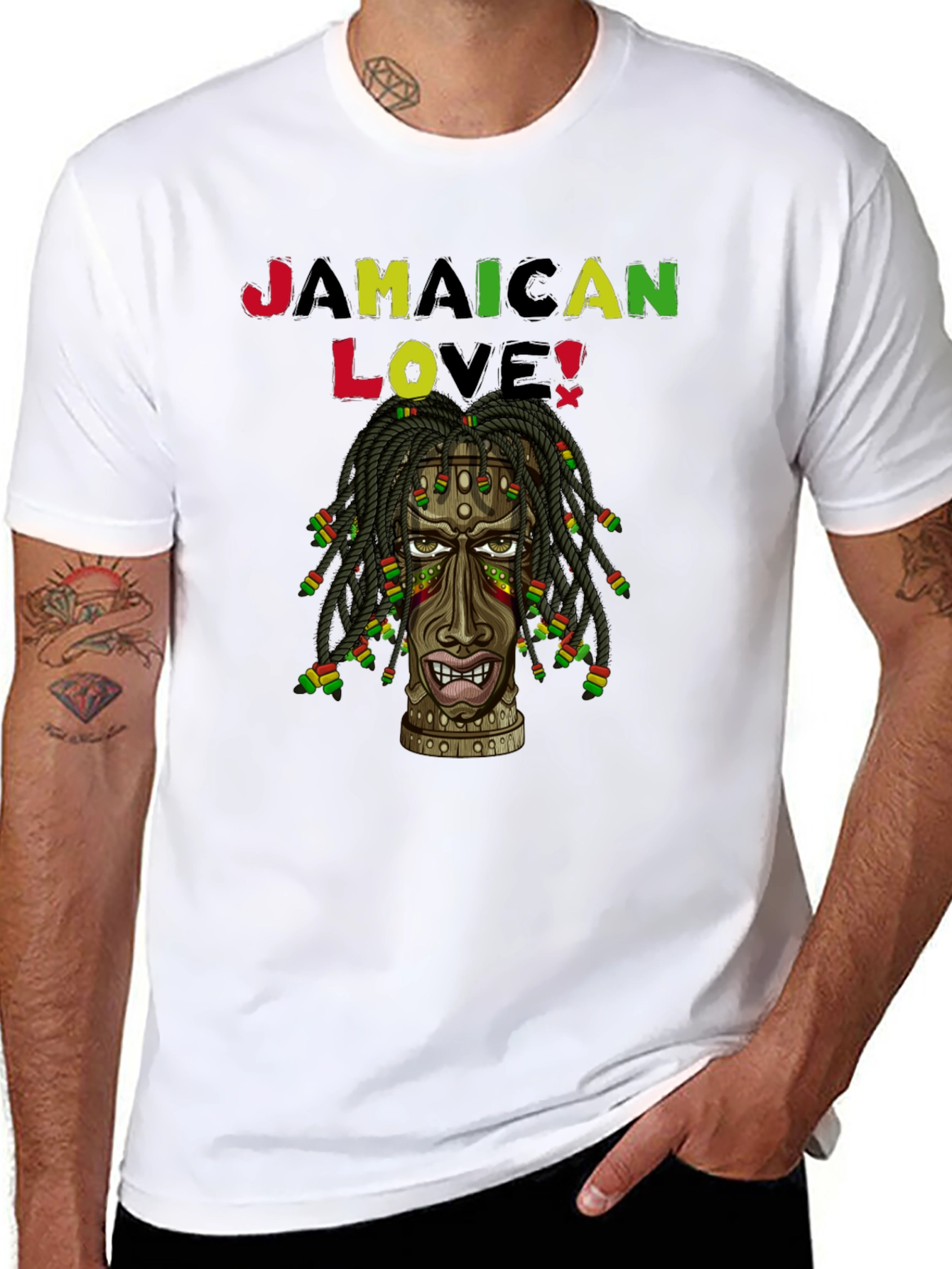 Jamaican Love Graphic Print Black T-Shirt
