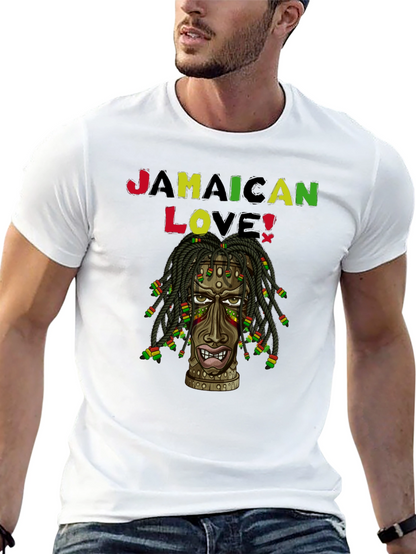 Jamaican Love Graphic Print Black T-Shirt