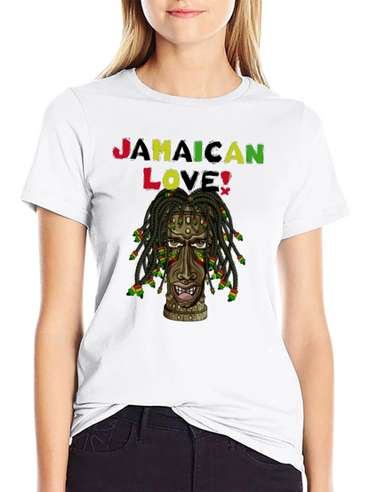 Jamaican Love Graphic Print Black T-Shirt