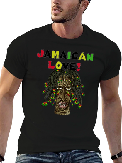 Jamaican Love Graphic Print Black T-Shirt
