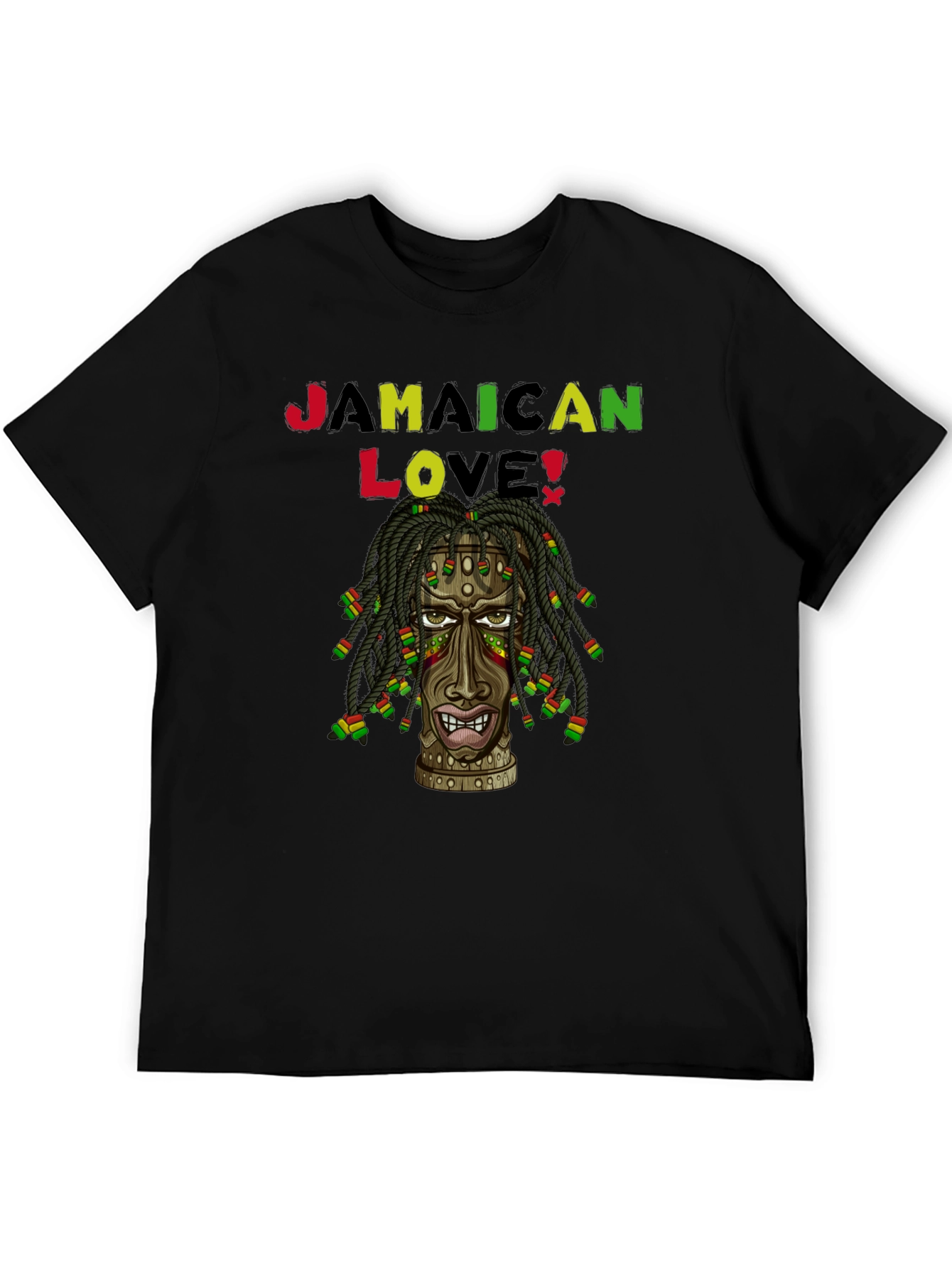 Jamaican Love Graphic Print Black T-Shirt