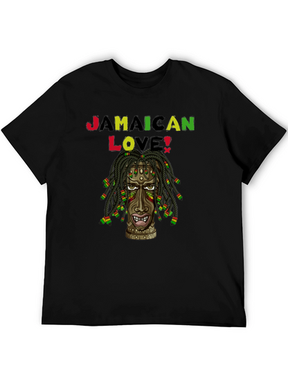 Jamaican Love Graphic Print Black T-Shirt