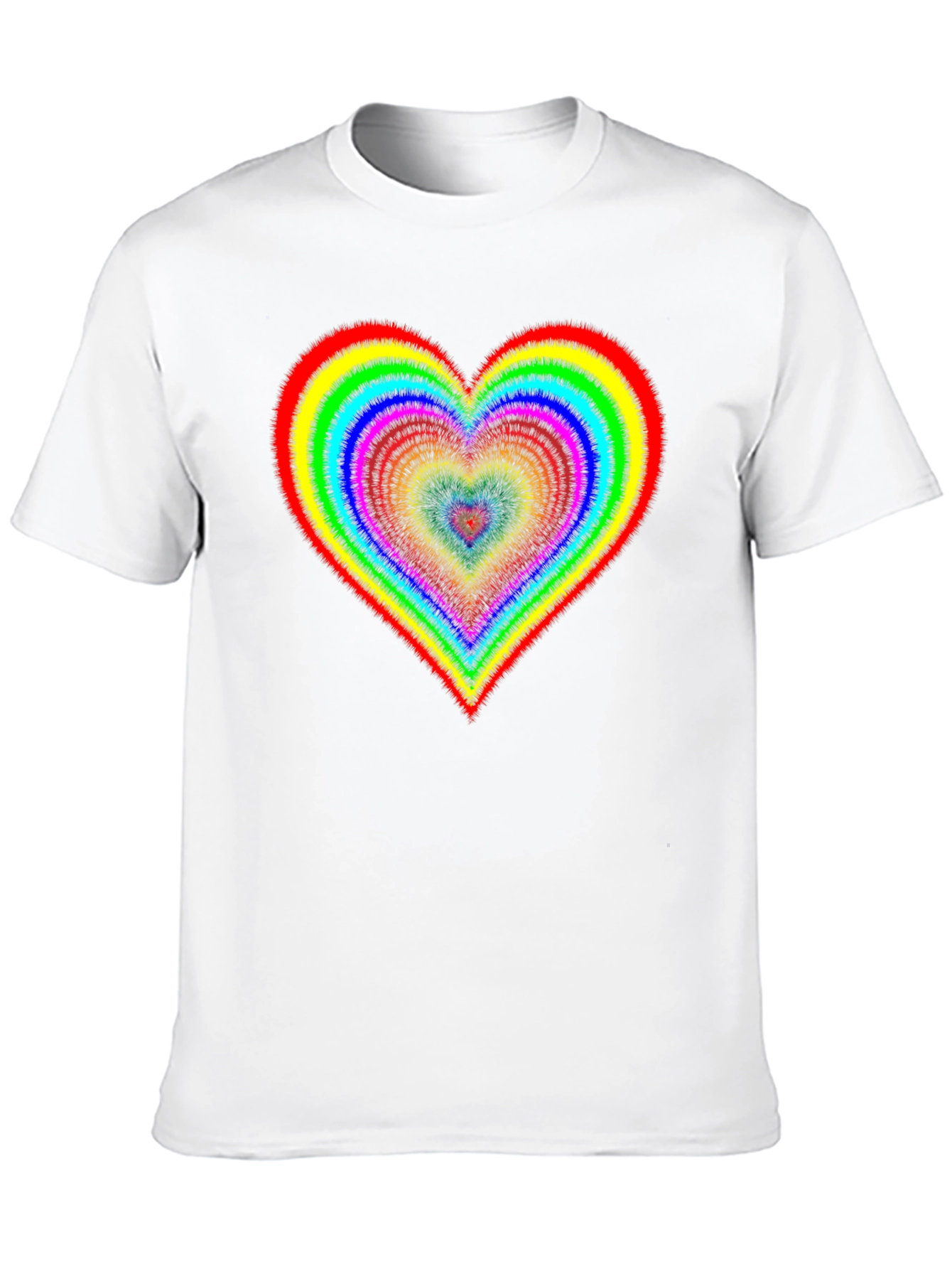 Rainbow Heart Graphic Tee - Black Cotton Blend