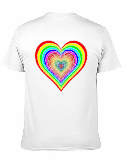 Rainbow Heart Graphic Tee - Black Cotton Blend