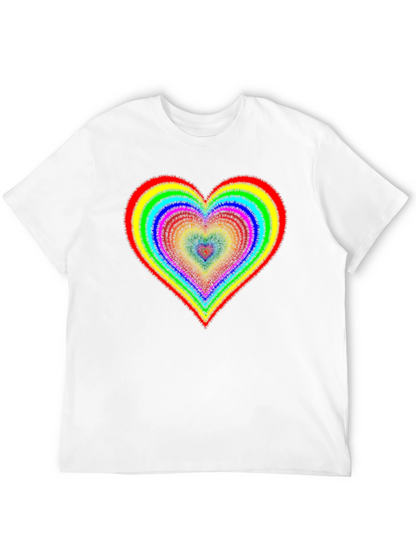 Rainbow Heart Graphic Tee - Black Cotton Blend
