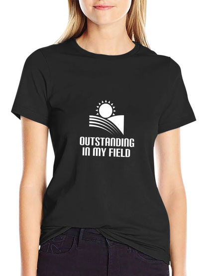 Outstanding in My Field Black Graphic Tee