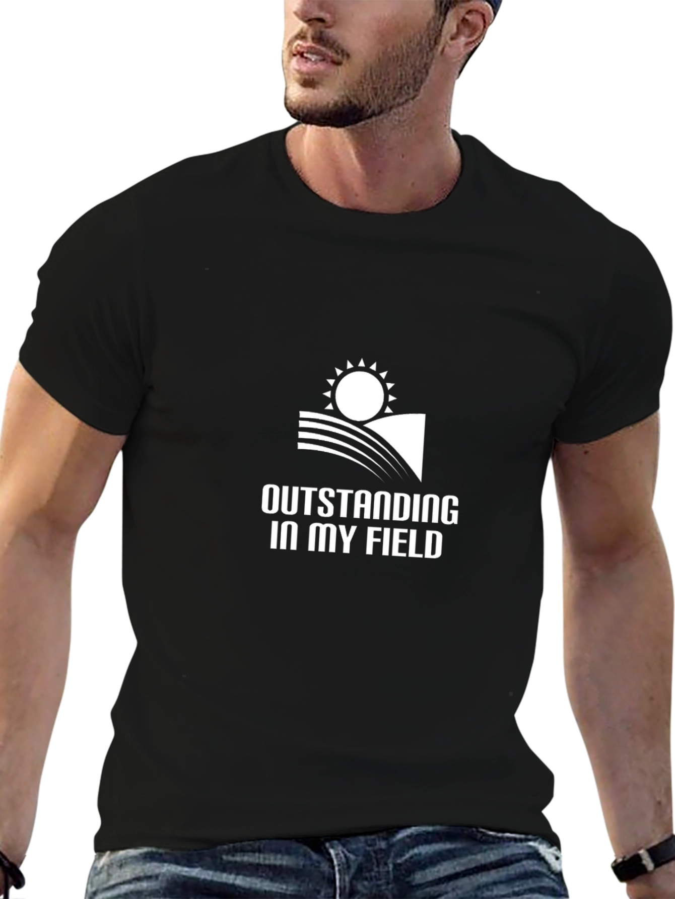 Outstanding in My Field Black Graphic Tee