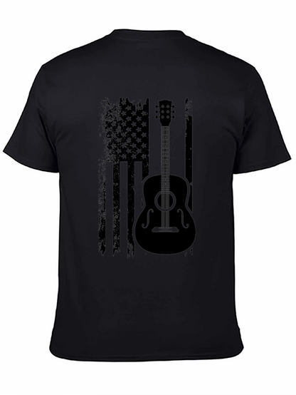 American Flag Guitar T-Shirt - Black
