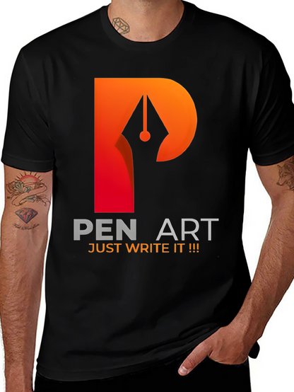 Pen Art Graphic T-Shirt - Just Write It!