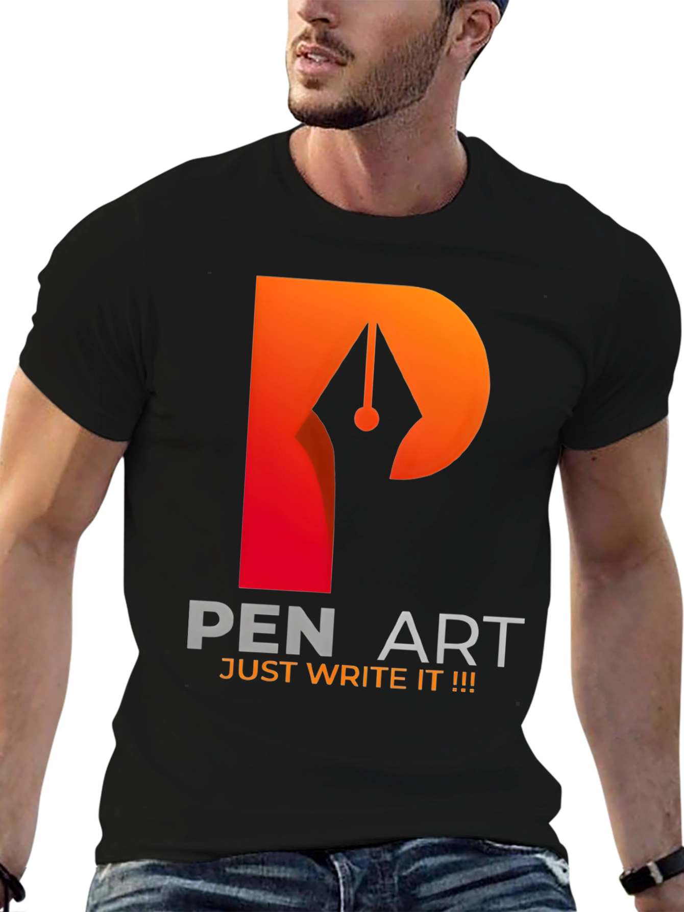 Pen Art Graphic T-Shirt - Just Write It!