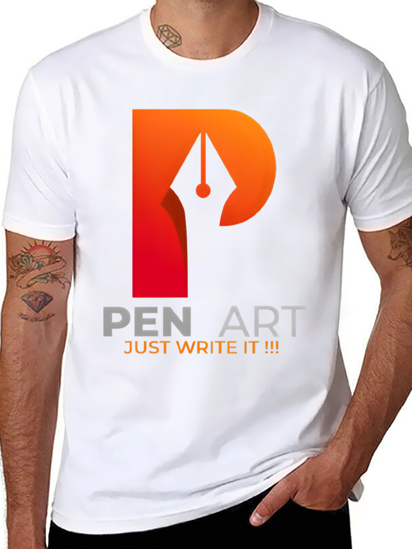Pen Art Graphic T-Shirt - Just Write It!