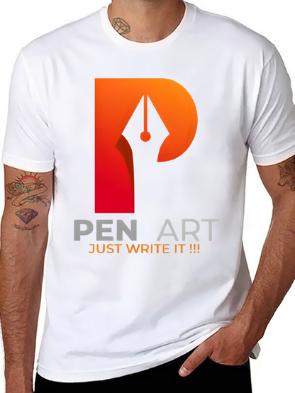 Pen Art Graphic T-Shirt - Just Write It!