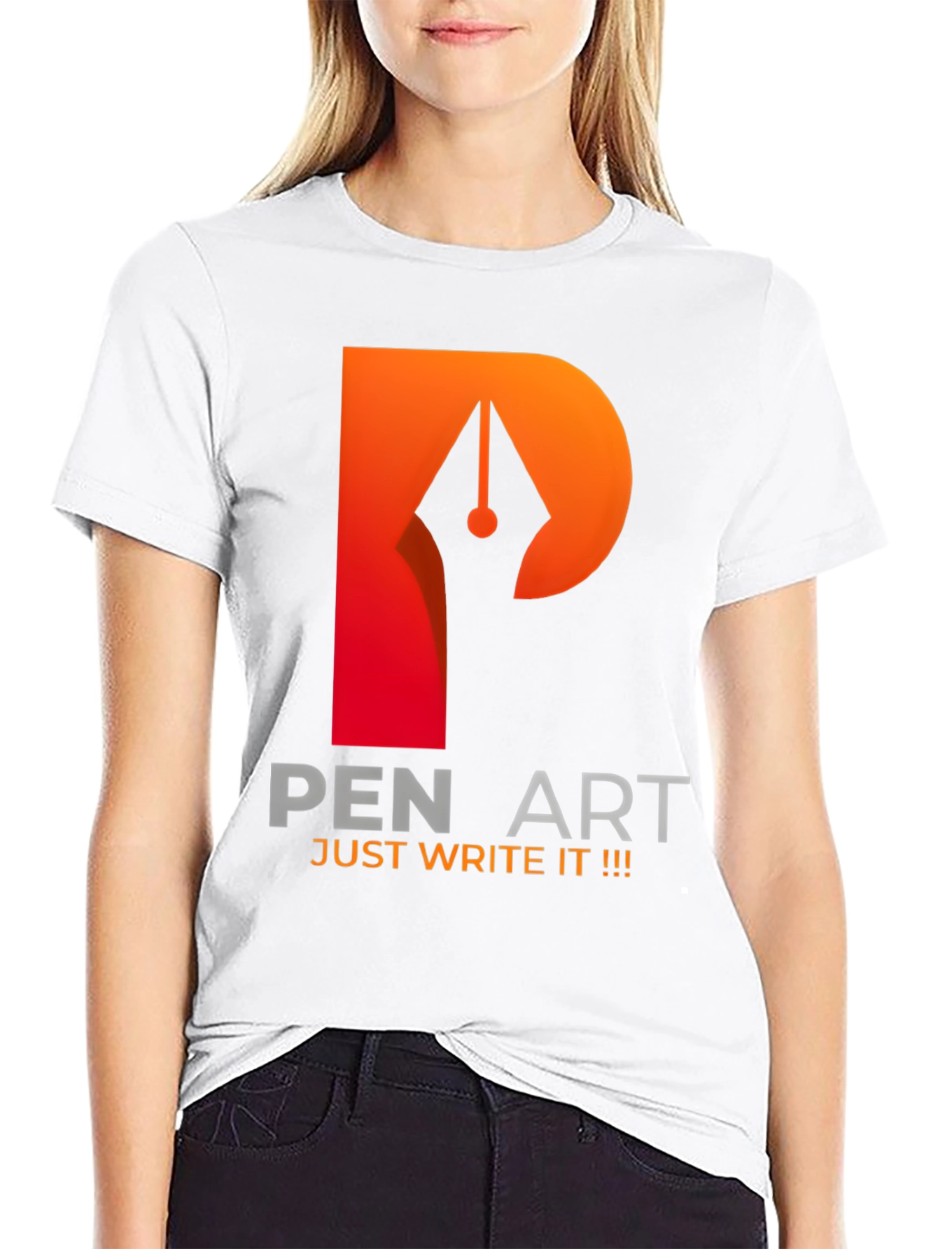 Pen Art Graphic T-Shirt - Just Write It!