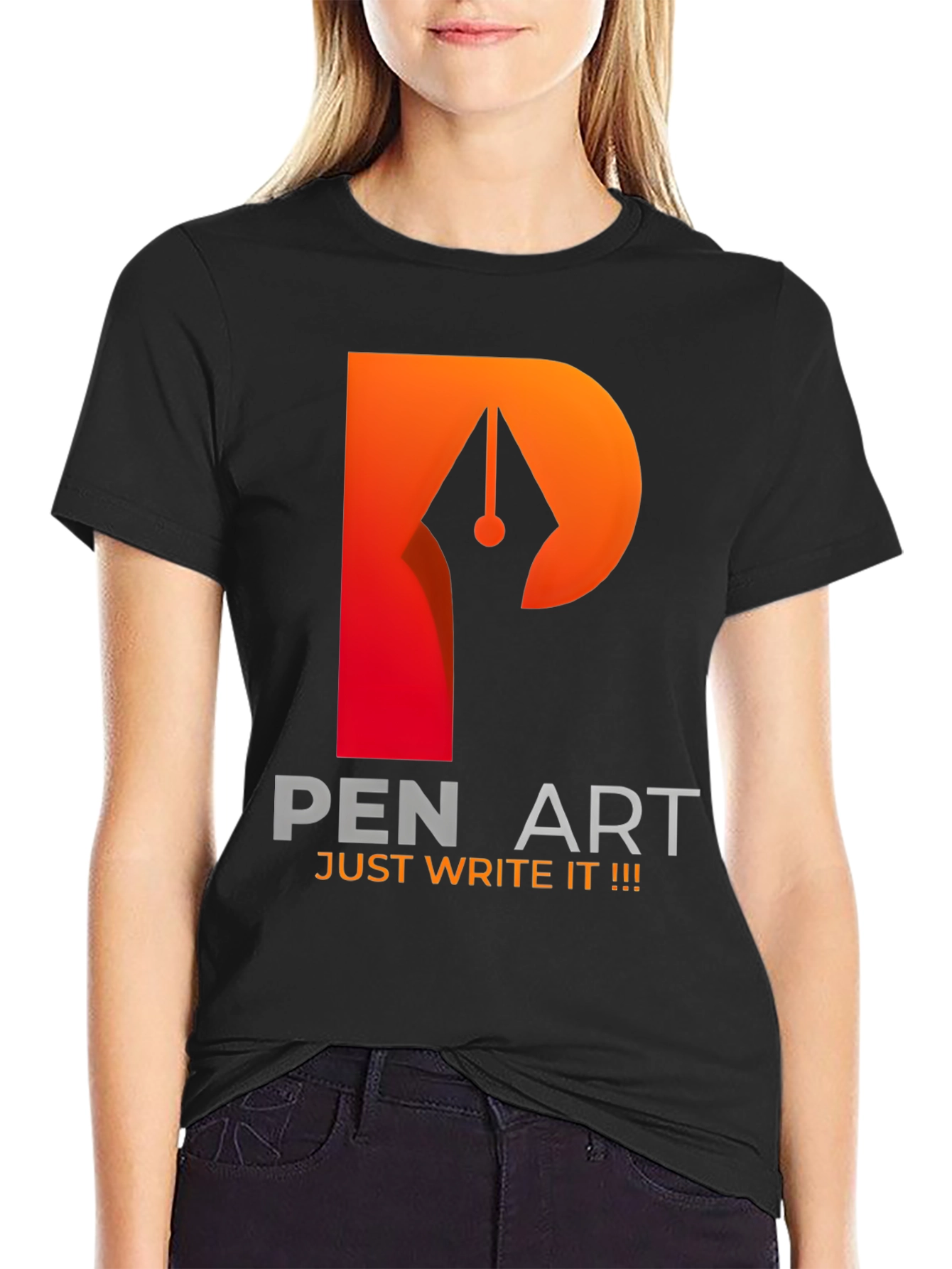 Pen Art Graphic T-Shirt - Just Write It!