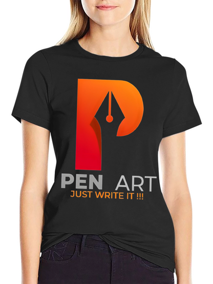 Pen Art Graphic T-Shirt - Just Write It!