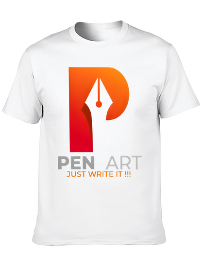 Pen Art Graphic T-Shirt - Just Write It!