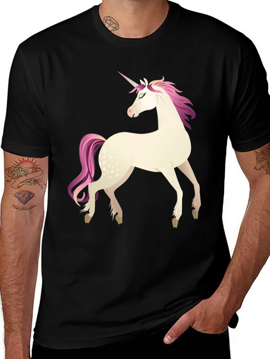 Unicorn Graphic Tee - Black Cotton Blend Shirt