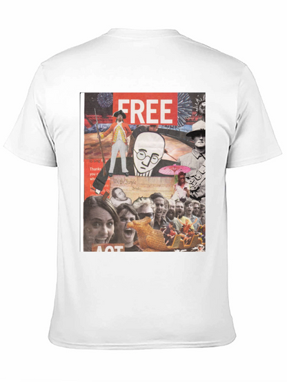 Collage Graphic Tee - Mens Black Cotton T-Shirt