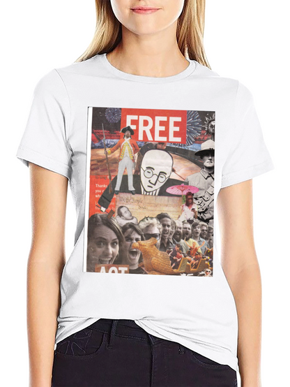 Collage Graphic Tee - Mens Black Cotton T-Shirt