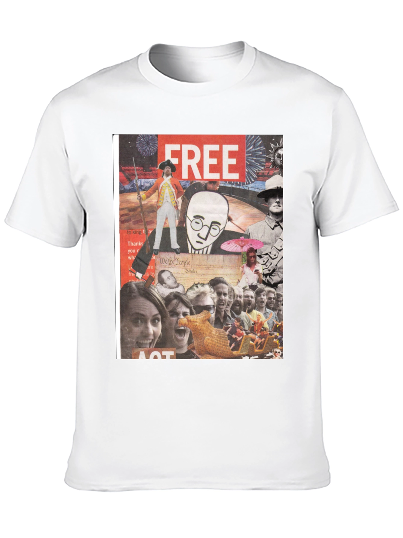 Collage Graphic Tee - Mens Black Cotton T-Shirt