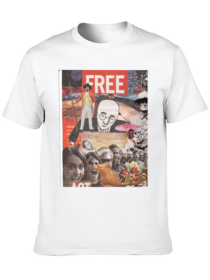 Collage Graphic Tee - Mens Black Cotton T-Shirt