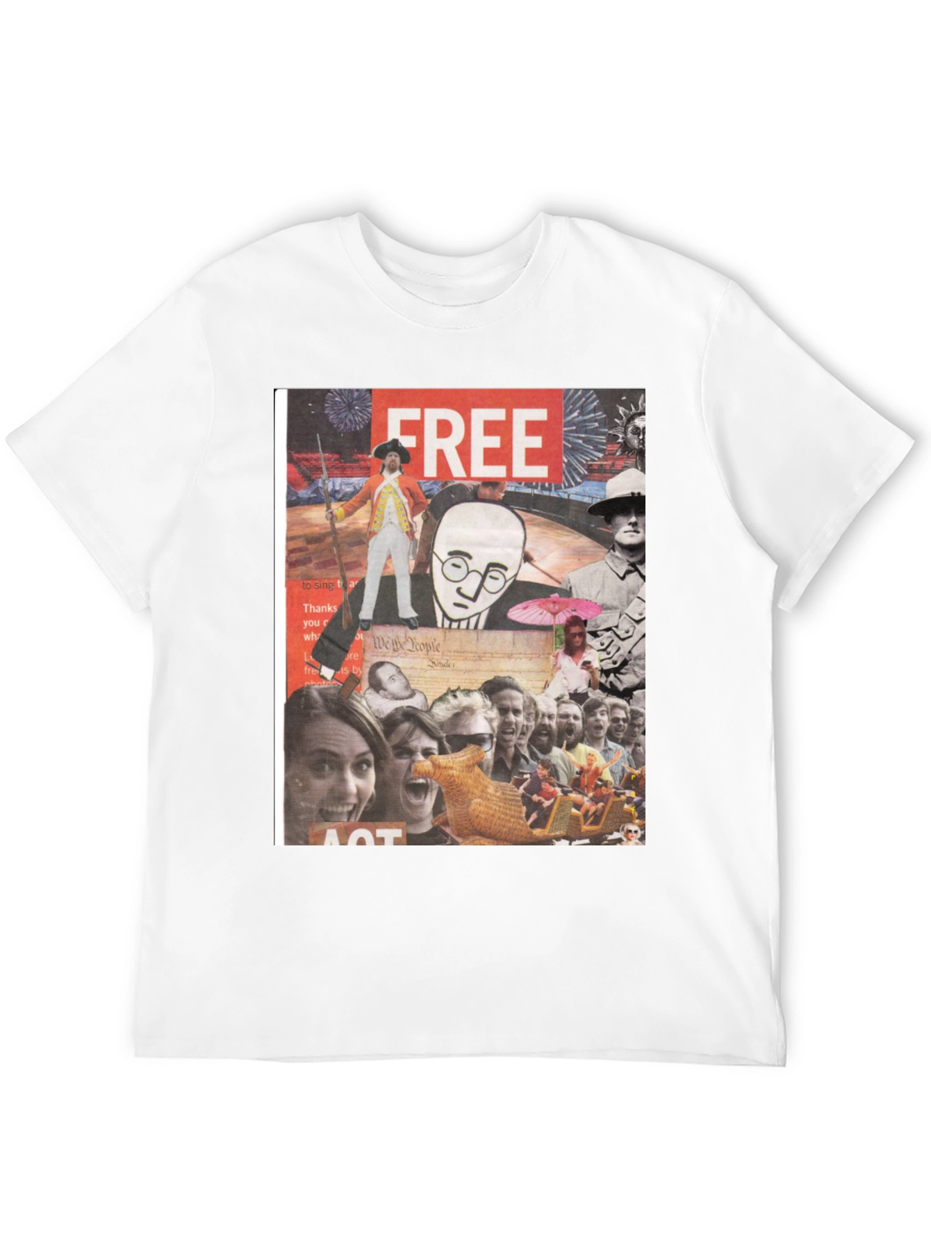 Collage Graphic Tee - Mens Black Cotton T-Shirt