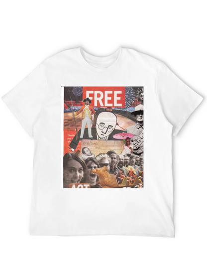 Collage Graphic Tee - Mens Black Cotton T-Shirt